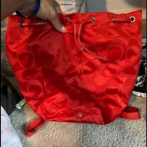 Coach Red Backpack.   GENTLE used for a very brief time. Like new!